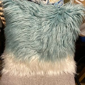 Mongolian faux fur throw pillow; new without tags